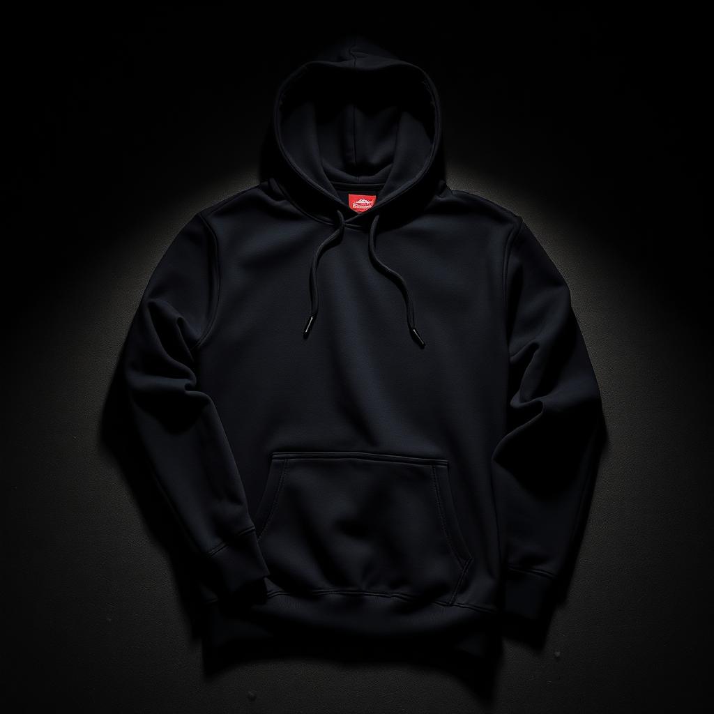 Heavyweight black McNeil Farm pullover hoodie with red label